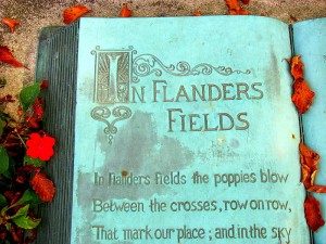 The poem "In Flanders Fields" is often recited on Remembrance Day.